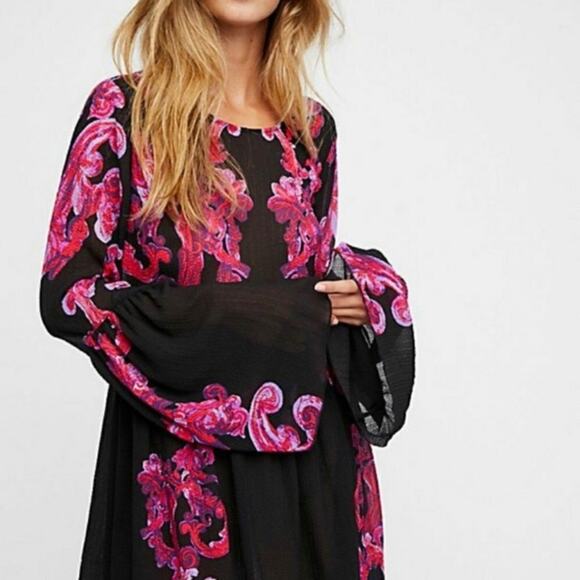 Free People Printed Symphony Slip Mini Dress XS - Picture 3 of 10